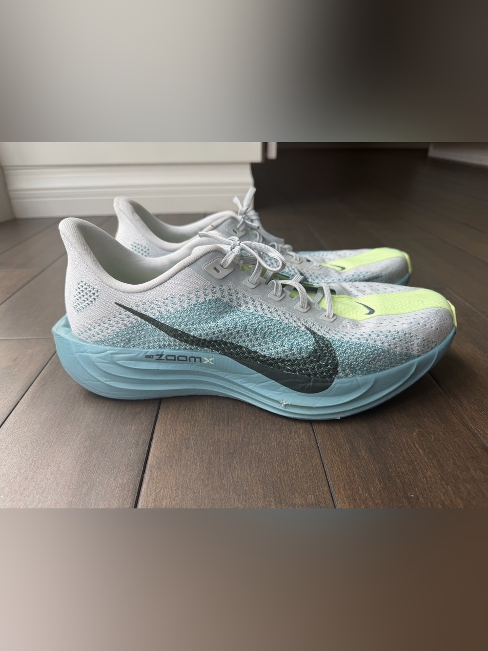 Nike Mens ZoomX Running Shoes — Light Blue/Black